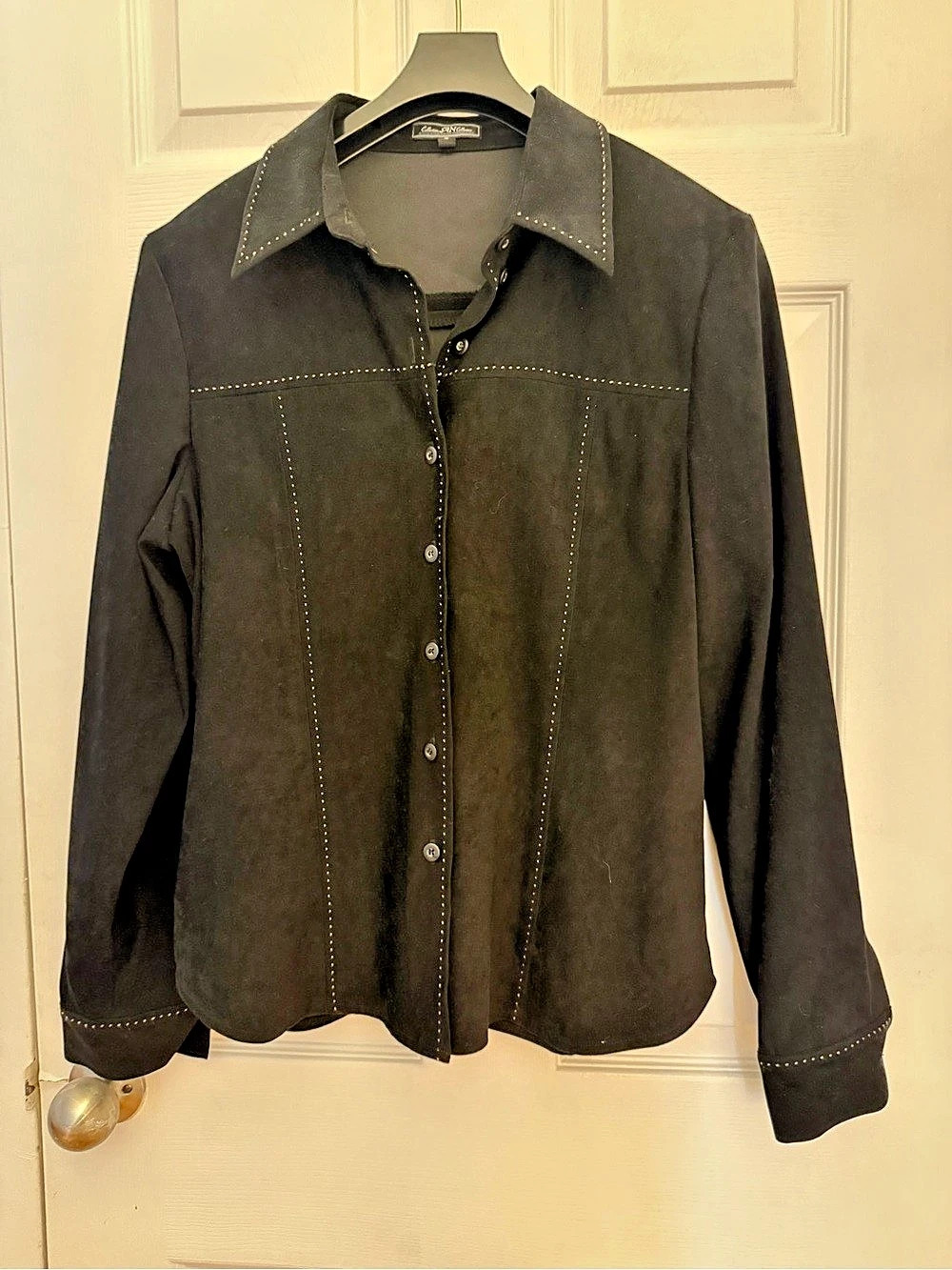 AN Collection Black Button Down Shirt Size 12